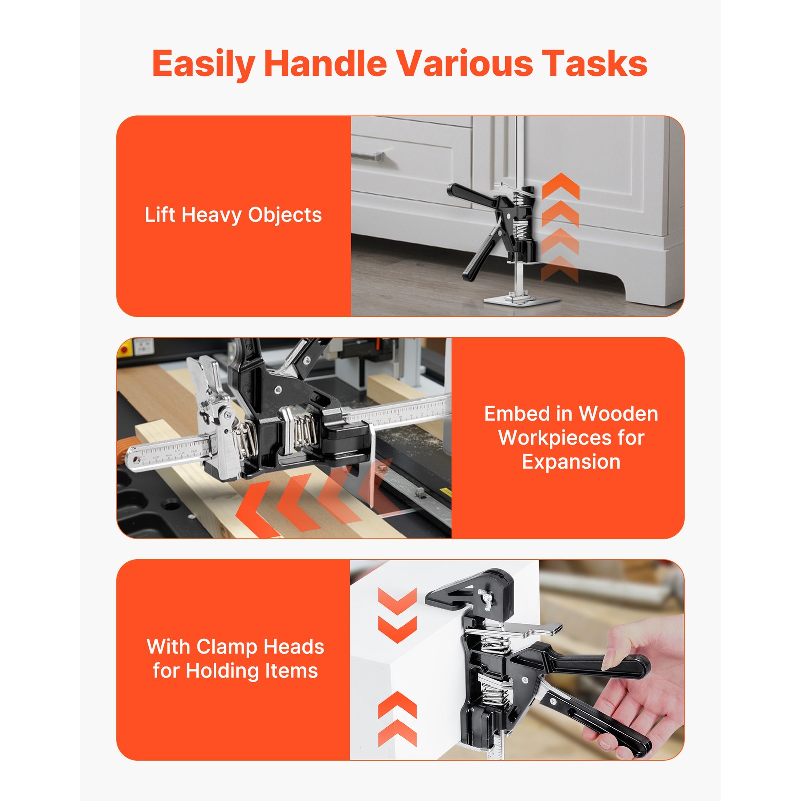 Labor Saving Arm Jack 2 PCS 330lbs Bearing Capacity Lifting up to 9.8" Black