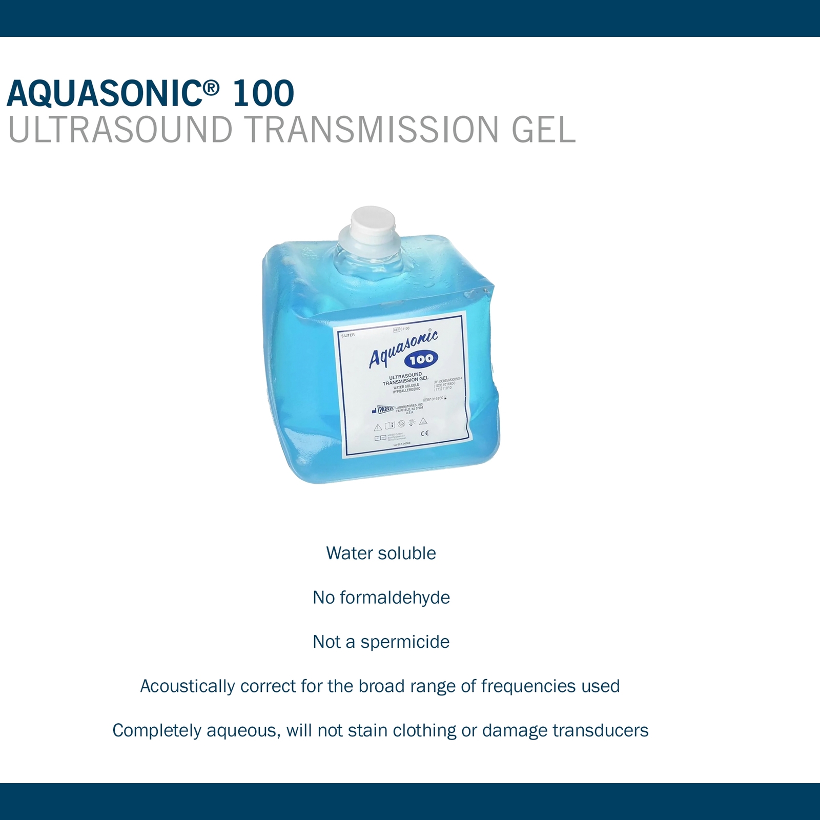 Aquasonic Ultrasound Gel Blue 5 Liter Jug 01-50 (1 Each)