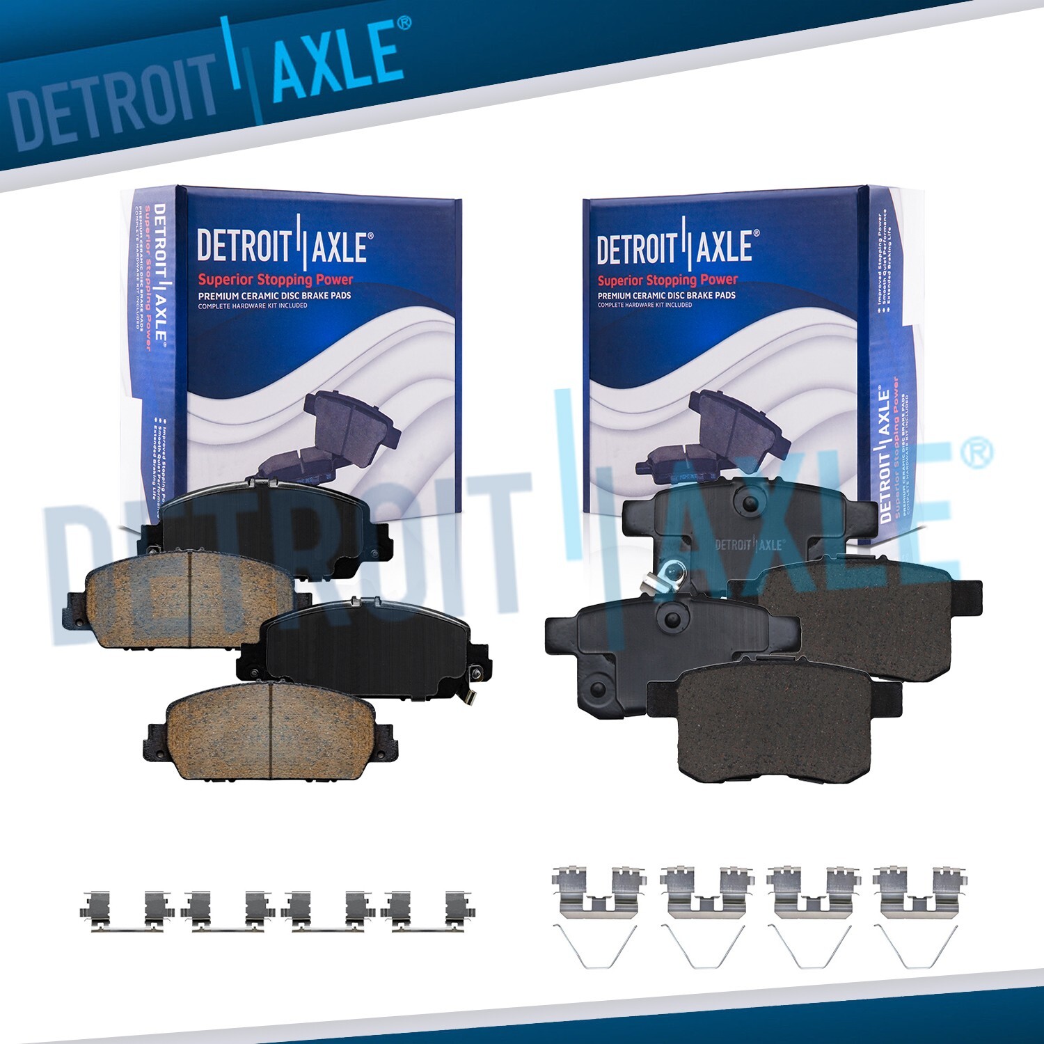 Front Rear Ceramic Brake Pads for 2013 2014 2015 2016 2017 Honda Accord No LX