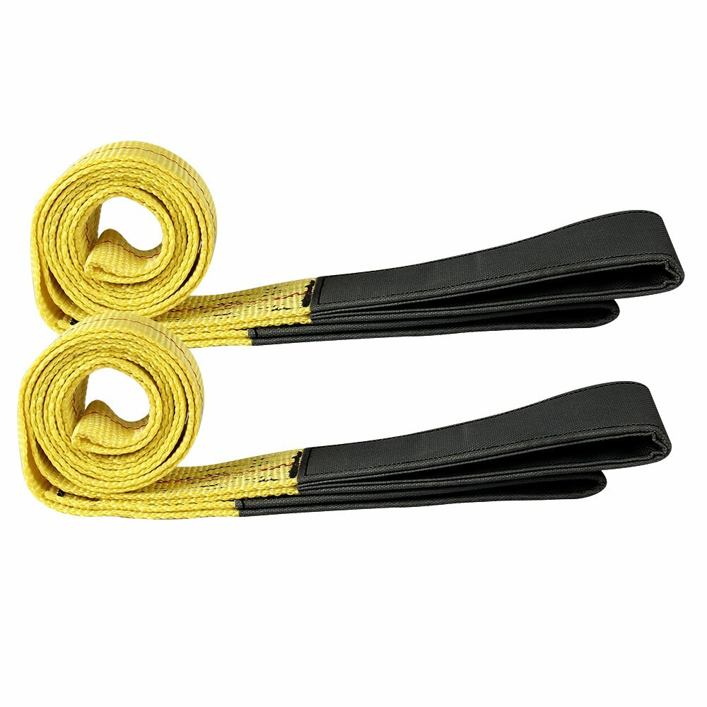 2 Pack 6ft x 2in Lifting Sling Straps with Heavy Duty Flat Loops 10000Lbs Nylon