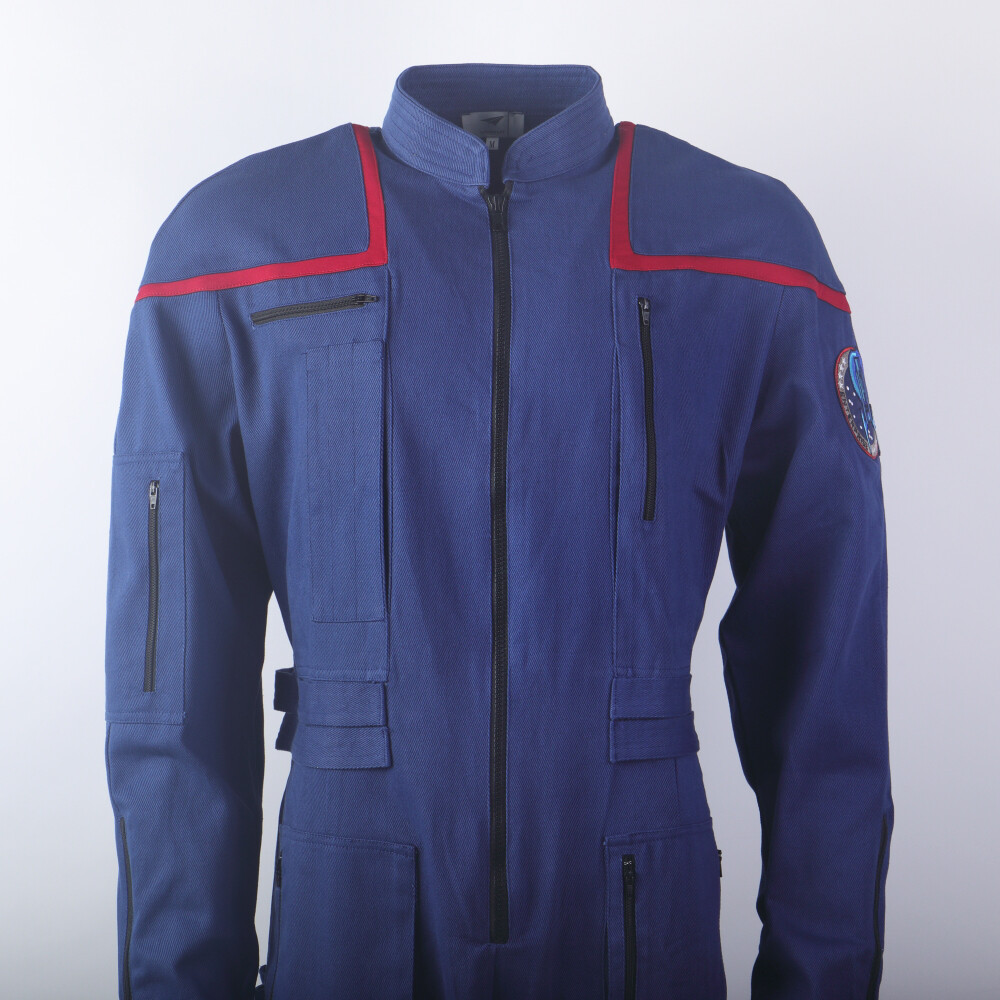 For Enterprise Duty Jumpsuits Starfleet Gold Red Blue Stripes Cosplay Uniforms