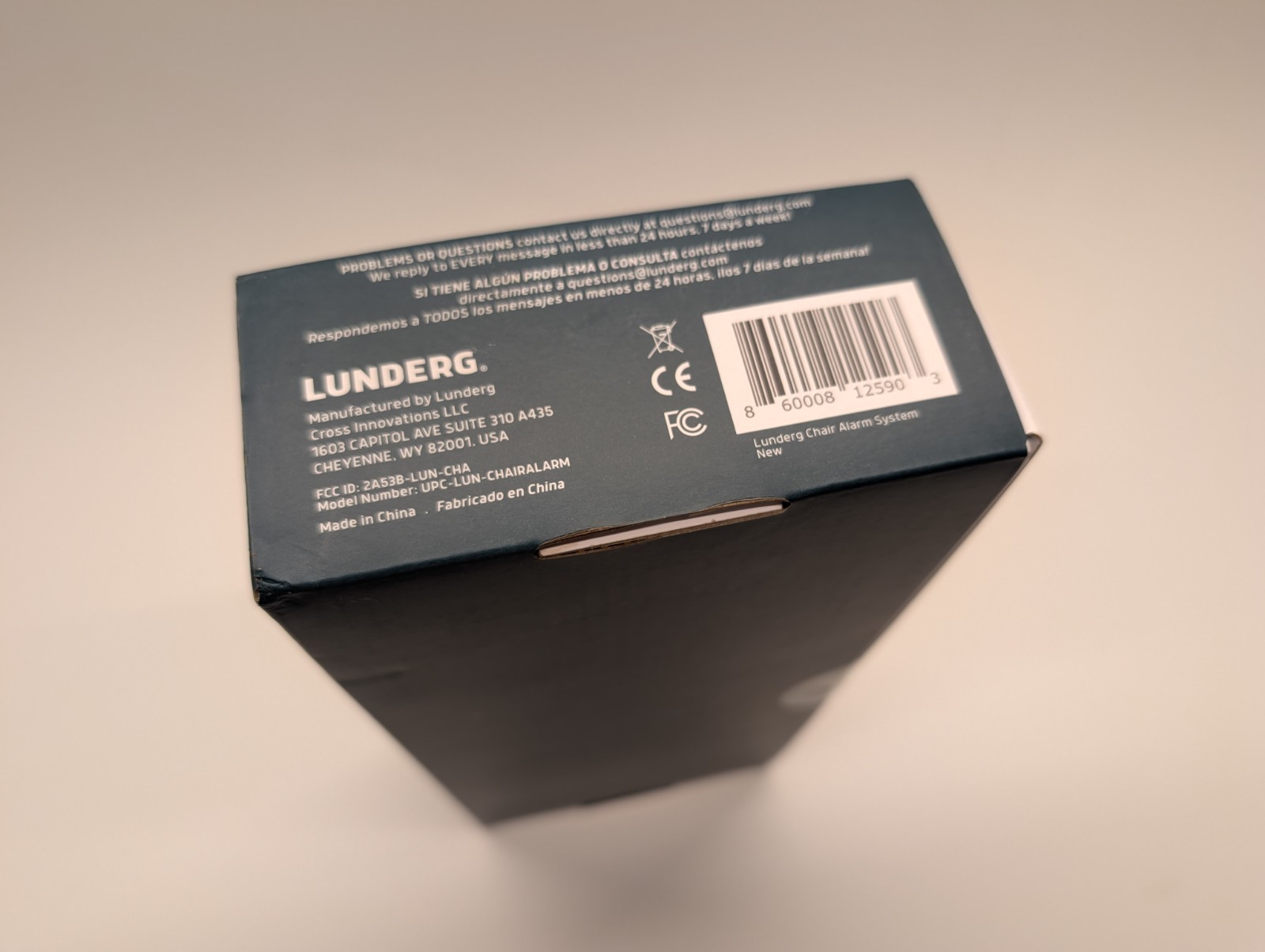 Lunderg Chair Alarm System Wireless Sensor Pad & Monitor Boxed Caregiver Alert