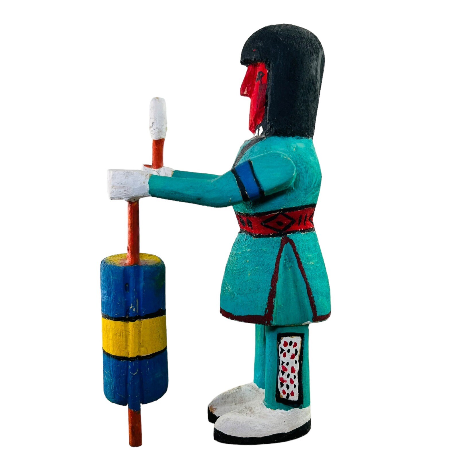 San Juan Pueblo Doll Native American Hand Carved Signed Joe V. Trujillo