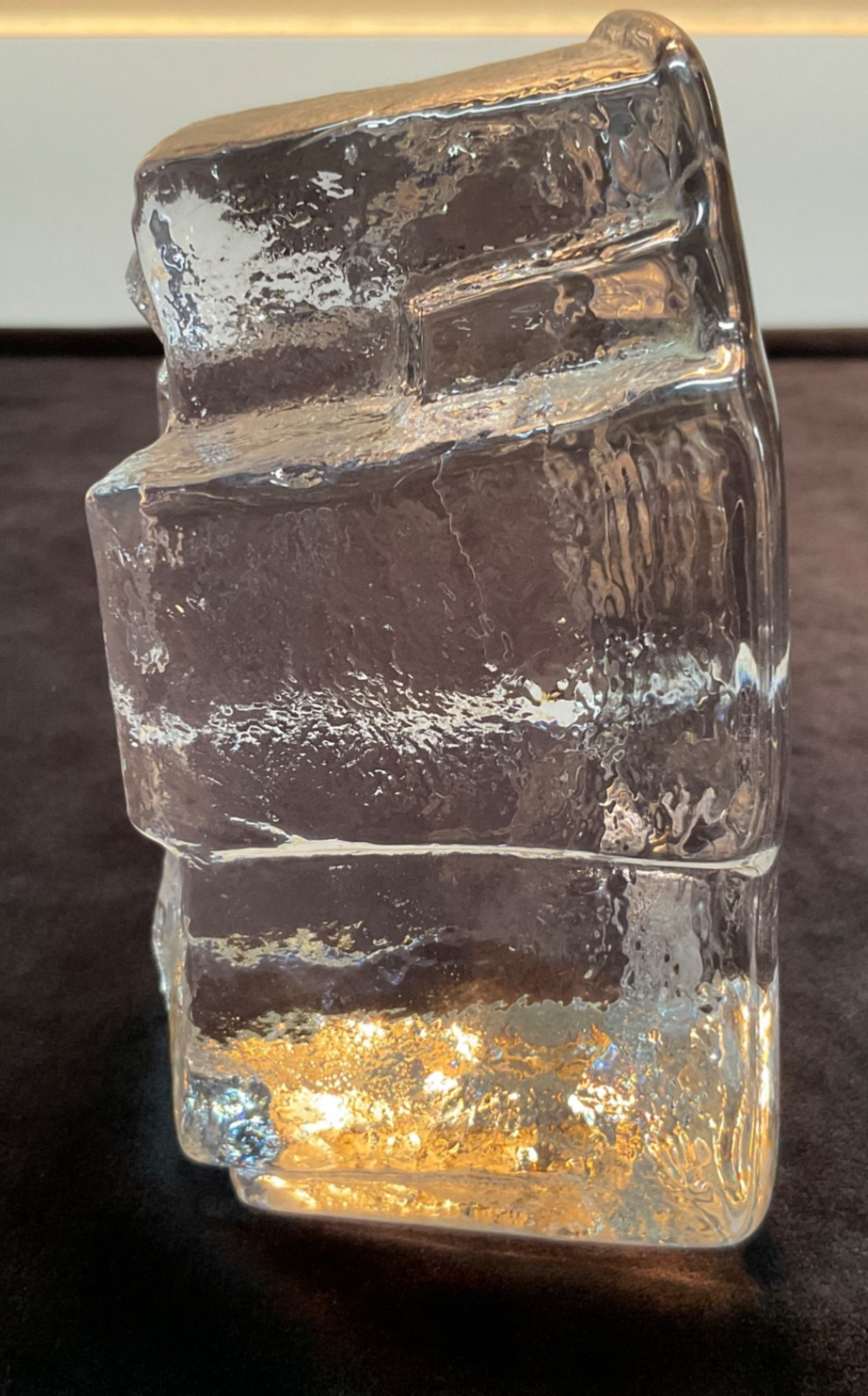 ERIK HÖGLUND Ice Man Glass Sculpture for Boda Kosta, Sweden. Signed Boda H1074.