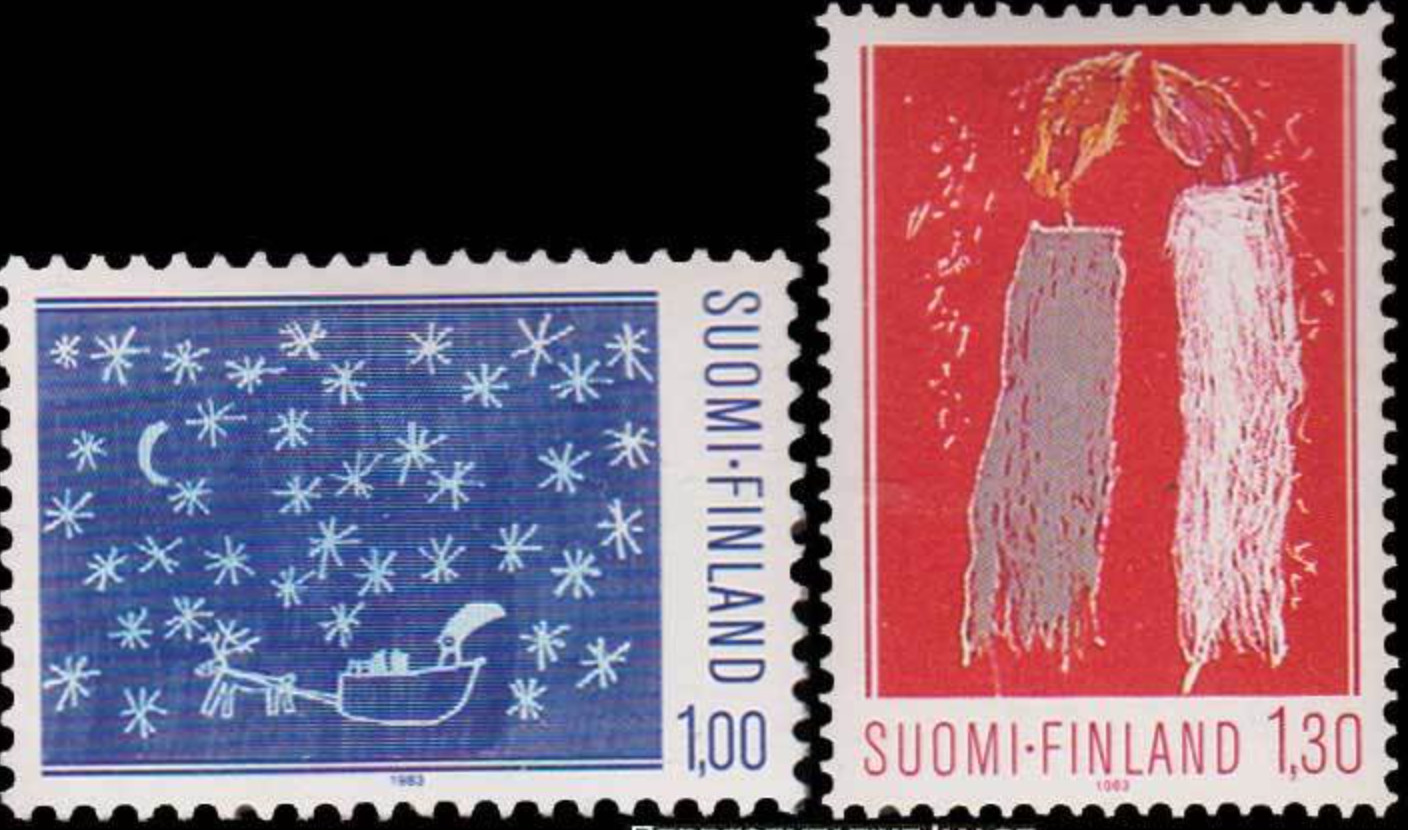 Finland #Mi935-Mi936 MNH 1983 Christmas Santa Claus Reindeer Sleigh [685-686]