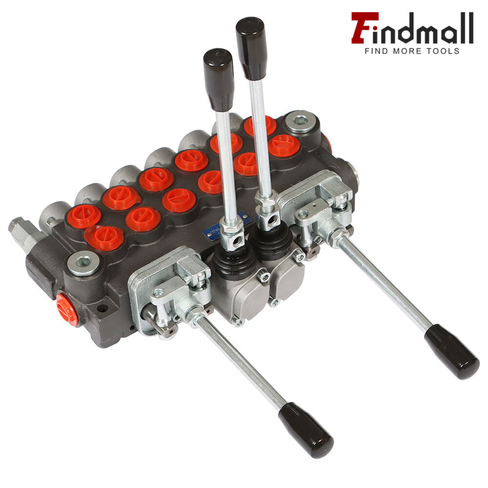 11 GPM Hydraulic Backhoe Directional Control Valve w/ 2 Joysticks,6 Spool