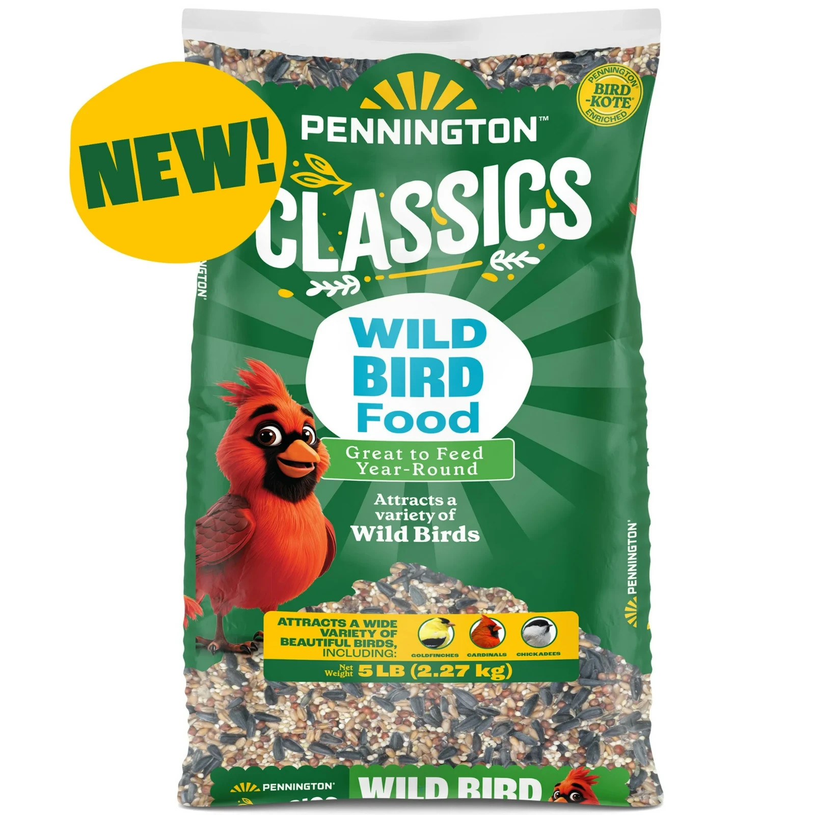 Pennington Classic Dry Wild Bird Feed and Wild Bird Seed, 5 lb. Bag, 1 Pack