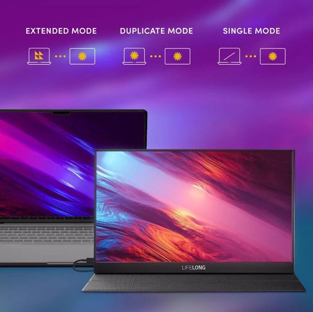 Lifelong 15.6" 1080P Portable Monitor G70-T - IPS, Built-In Speakers, 60Hz, HDMI