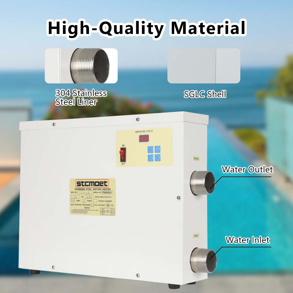 15KW Swimming Pool Heater Water Thermostat Home SPA Electric Heater New
