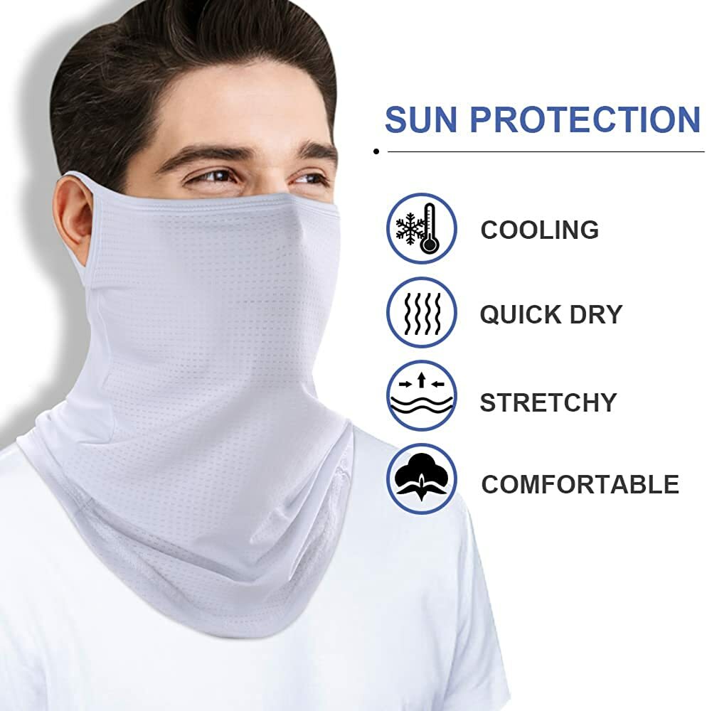 Balaclava Neck Gaiter with Ear Loops Scarf Bandana UV Sun Protection Face Mask