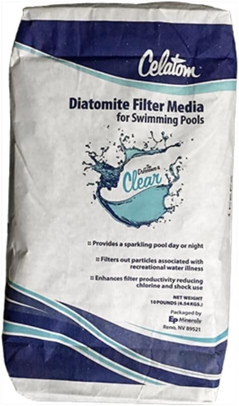 Celatom Diatomaceous Earth DE Pool Filter Aid–Pool & Spa Filtration-25 Lbs