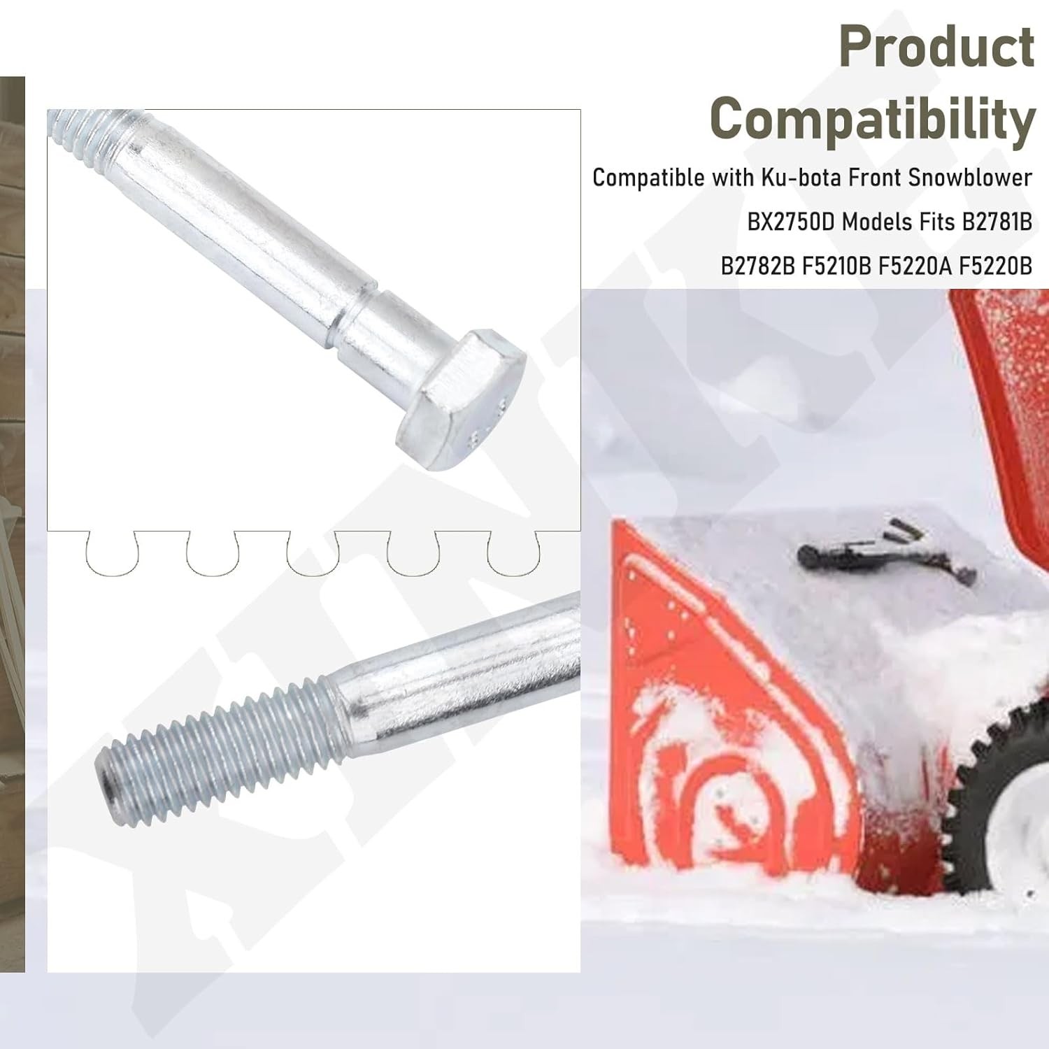 15 SNOWBLOWER BX2750 SHEAR BOLTS 5/16"X 2-1/4" FOR KUBOTA PART 70060-01338 PIN W