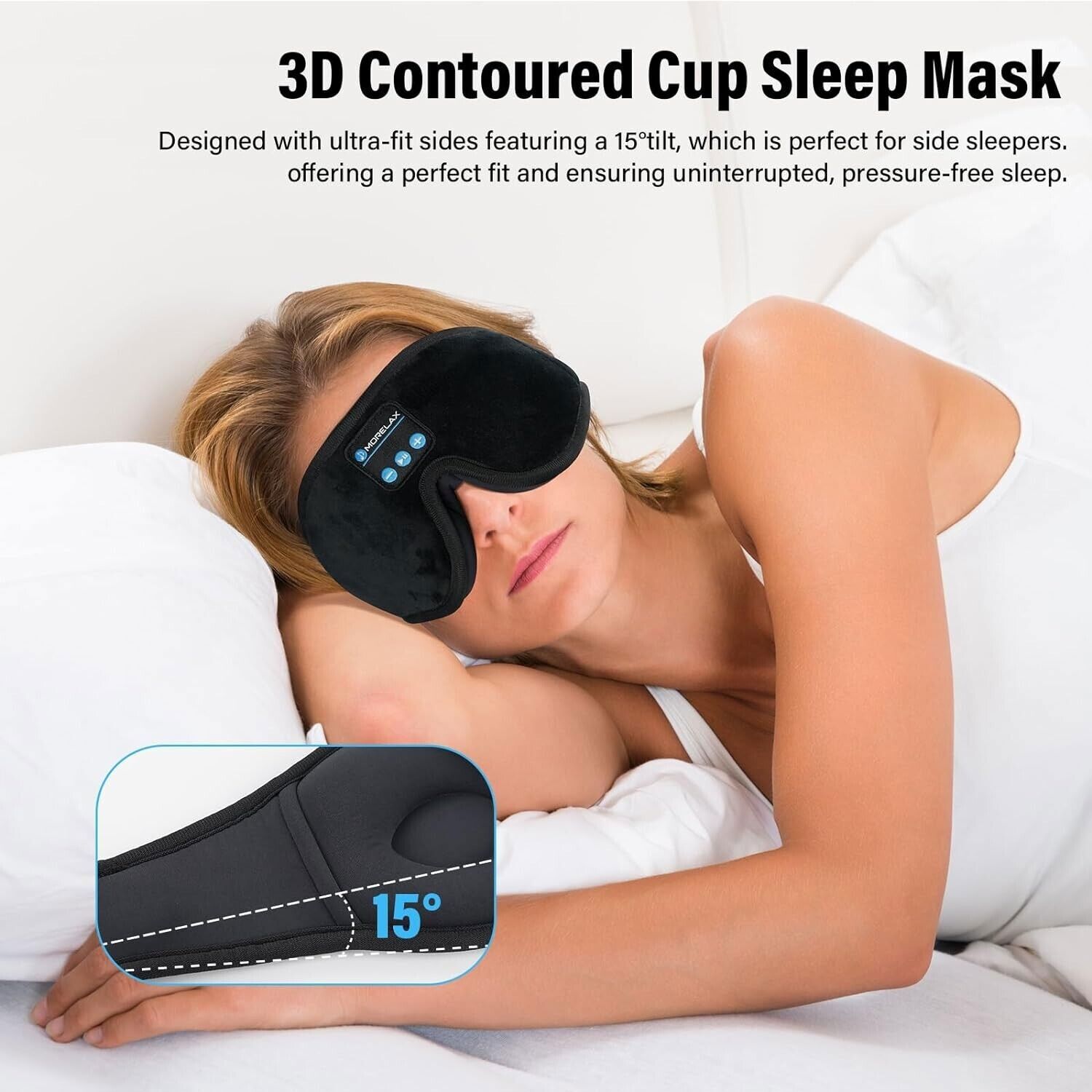 Sleep Mask with Bluetooth Headphones, 3D Sleep Mask Wireless Music Eye Mask