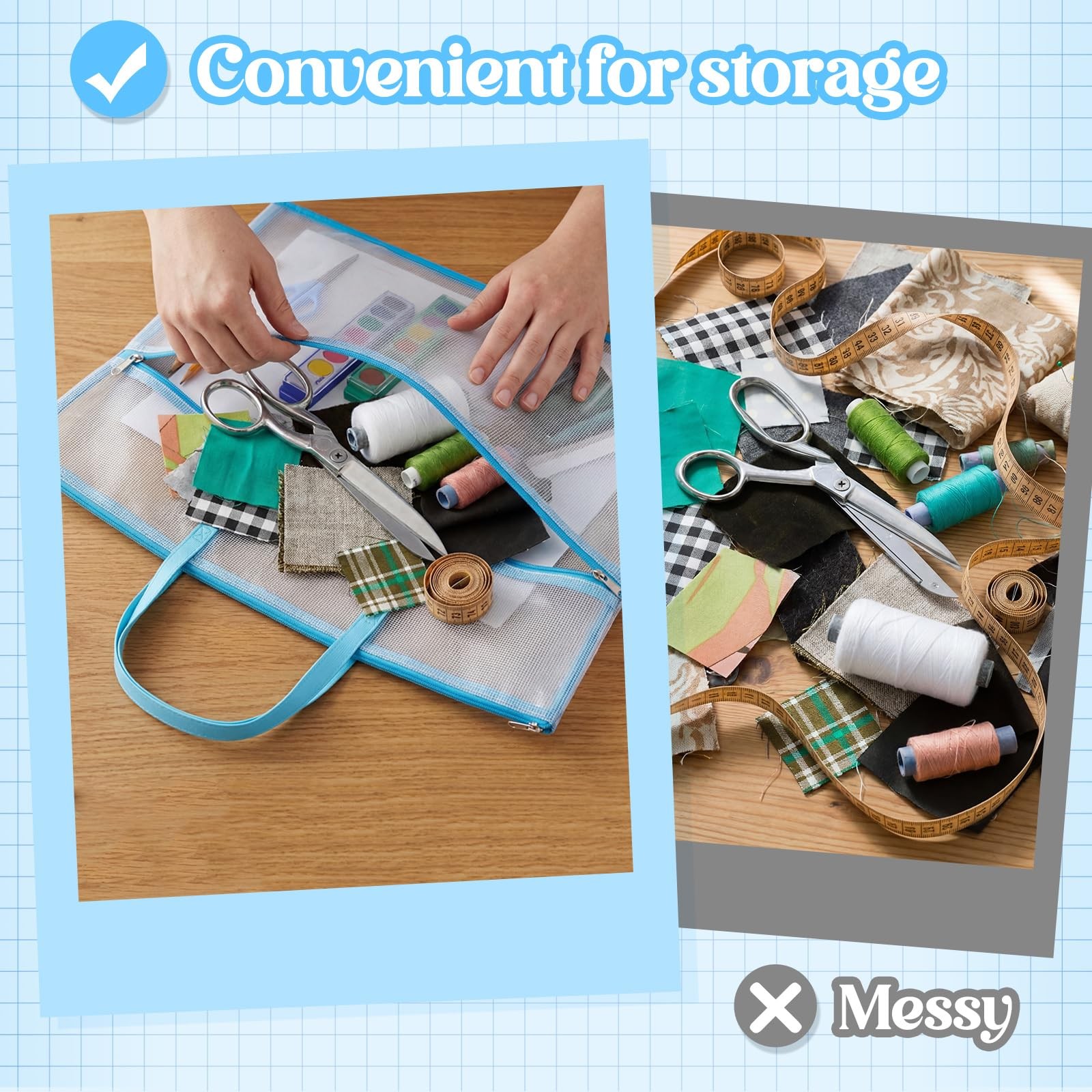 24 x 36 Inch Sewing Project Bag Oversized Needlepoint Project Bag for Sewing ...