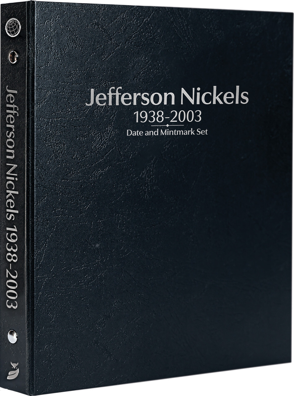 Jefferson Nickels: 1938-2003 Date & Mintmark Set-Whitman Prestige™ Album (Black)