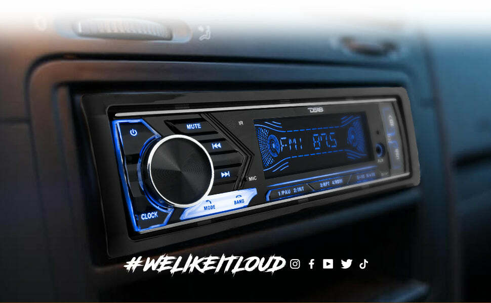 DS18 SDX1M Single Din Radio Headunit Digital Media Receiver Bluetooth Dual USB