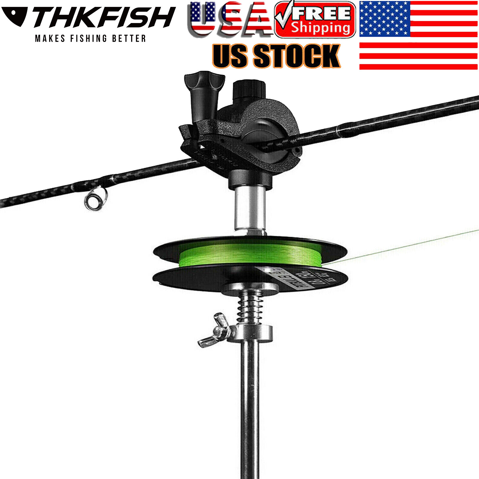 THKFISH Fishing Line Spooler Winder Mini Line Spooler Fishing Rod Reel Spooling