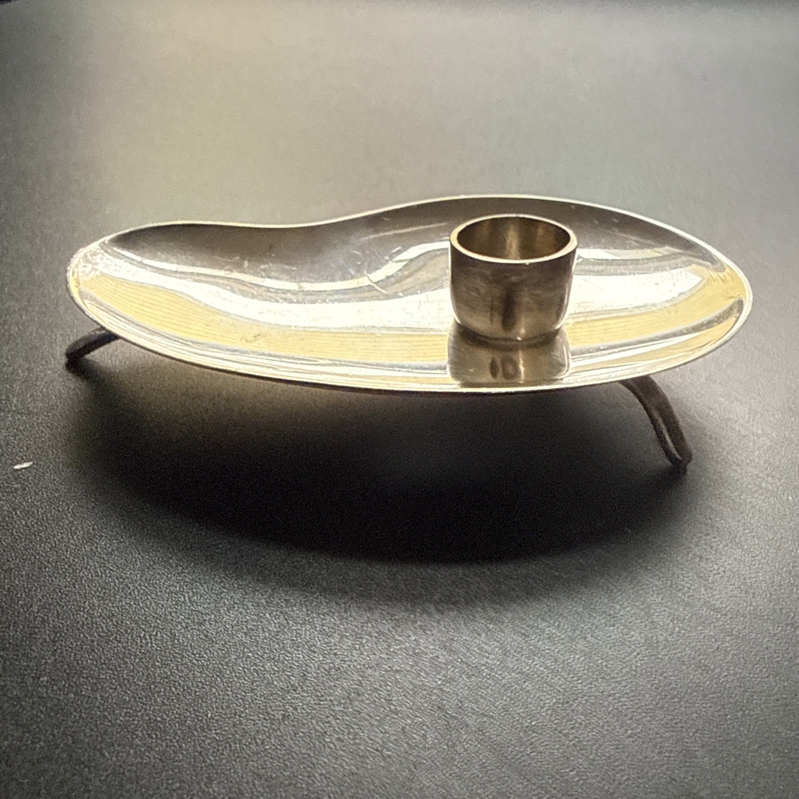 Mid Century Modern Sterling Silver Denmark Hugo Grun Candlestick Holders Pair