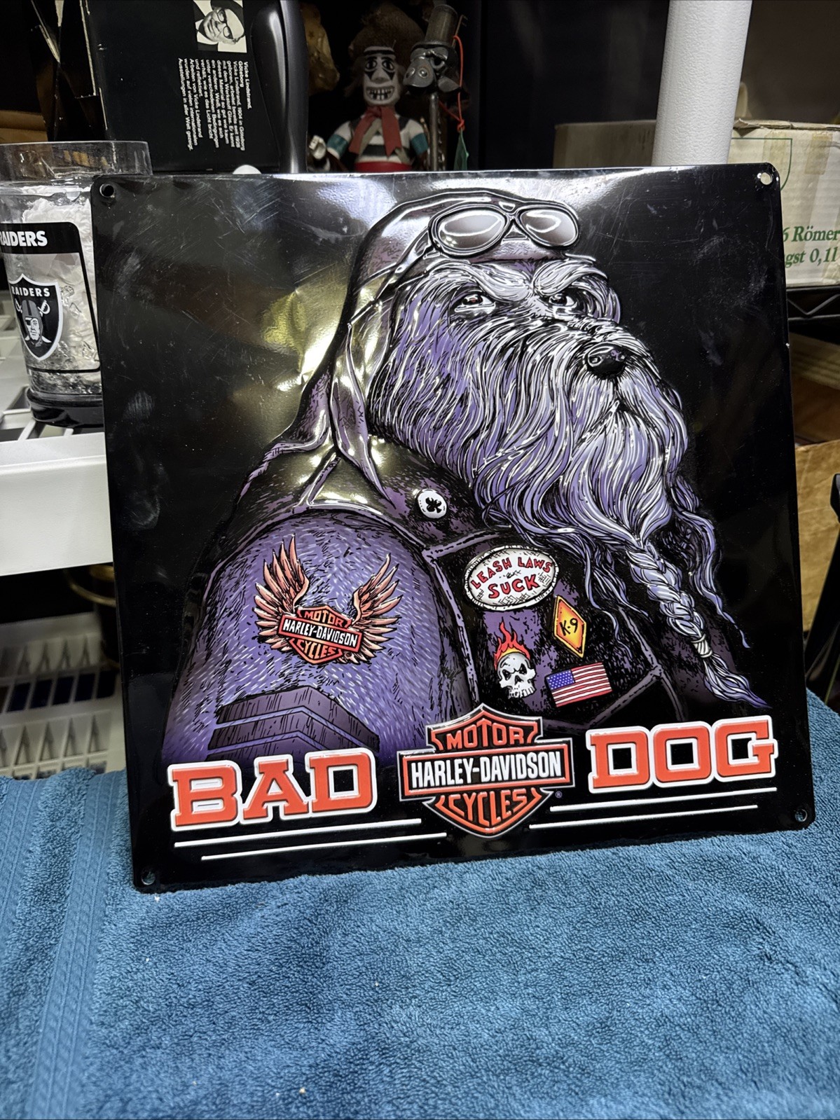 HARLEY DAVIDSON ANDE ROONEY BAD DOG METAL SIGN MANCAVE/GARAGE GREAT GIFT