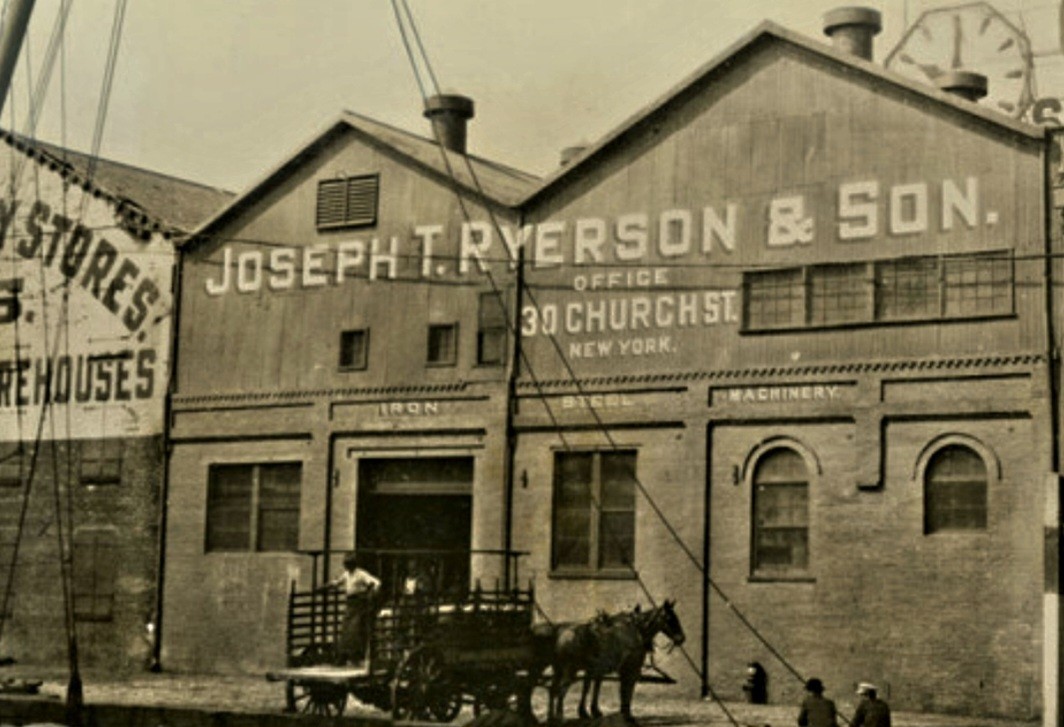 Antique 1890's Railroad Ryerson & Son Chicago IL Makers Brass Plate