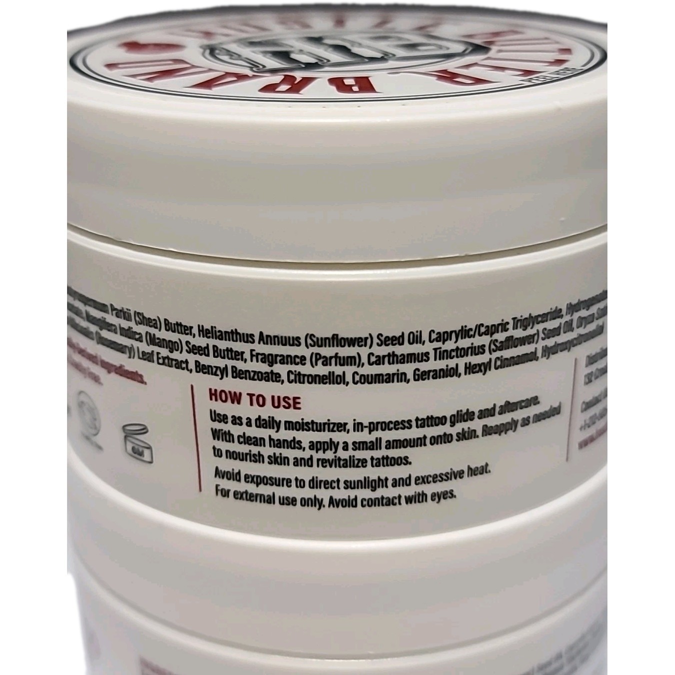 HUSTLE Butter Brand TATTOO BALM 5 fl oz / 150 mL • VEGAN • EXP : 03/2027