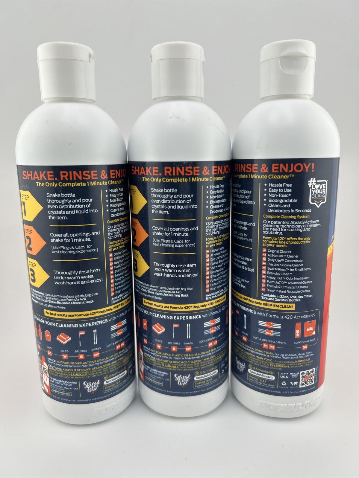 Formula 420 Original 1 Min Perfect Cleaner Pipe Pyrex Metal Glass Ceramic 3-Pack