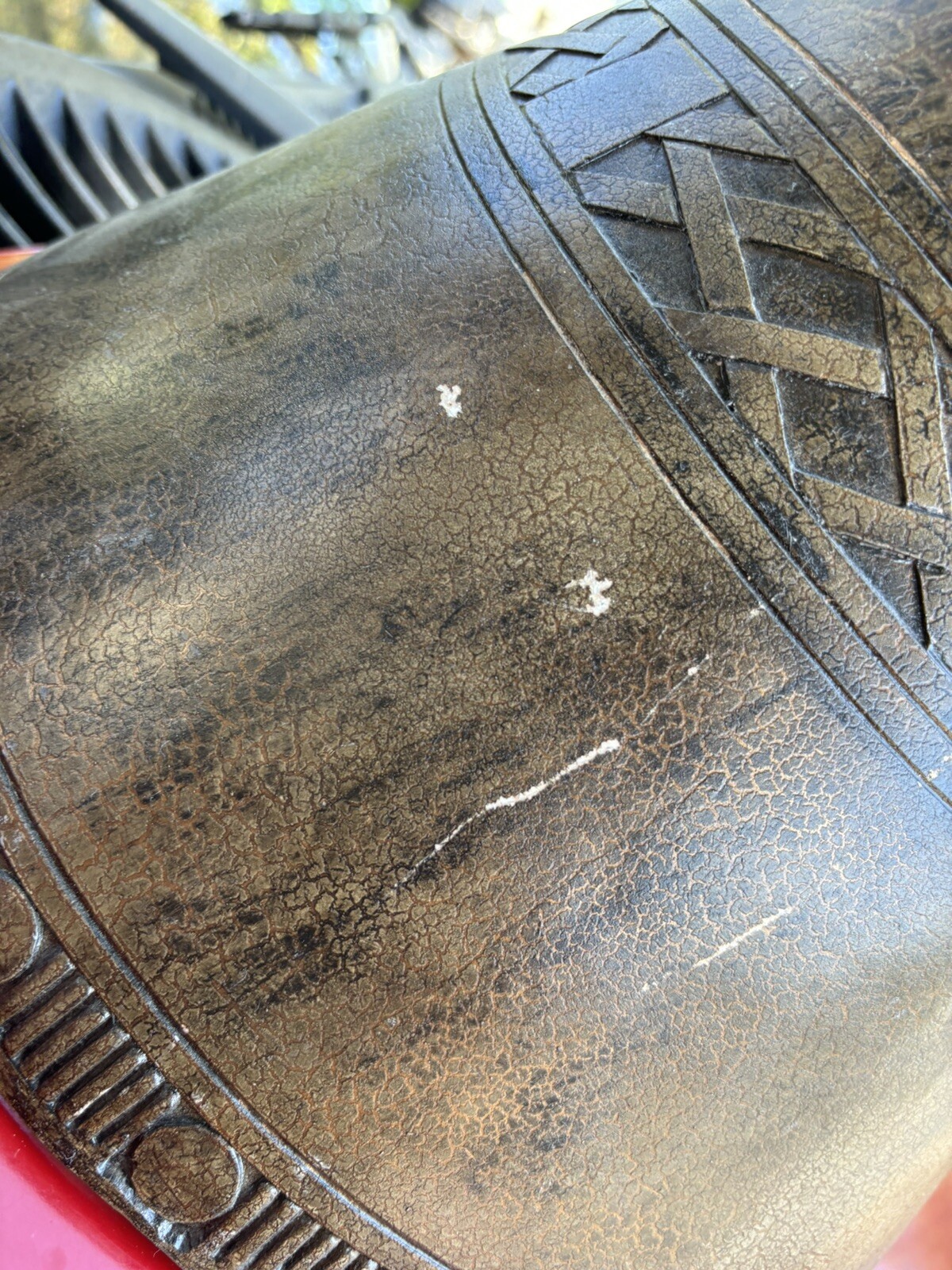 Rare UNIQUE Vintage Ceramic Clay ceramic Lamp Shade Heavy Brown Pottery Tribal