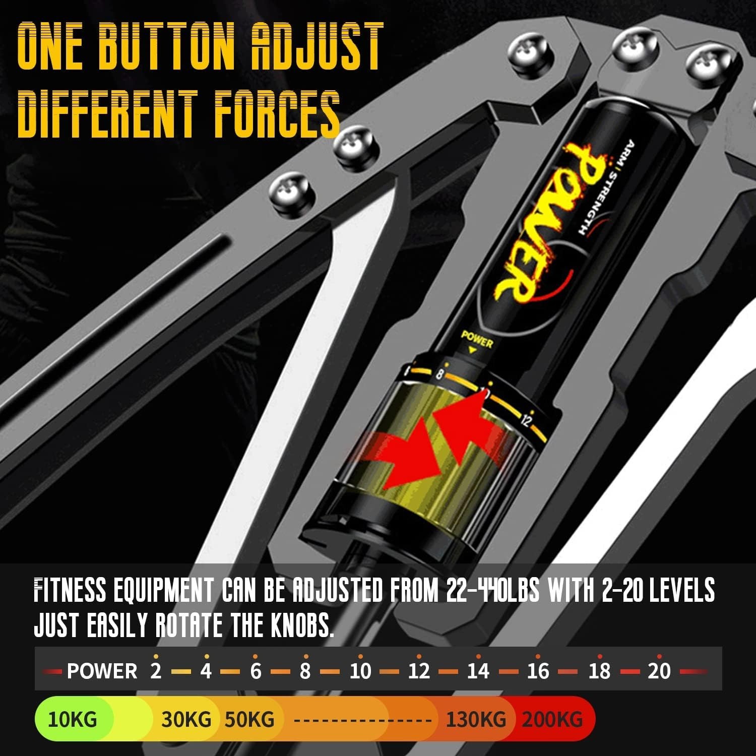 Twister Arm Exerciser - Adjustable 22-440lbs Hydraulic Power/ Arm Exercise Eq...