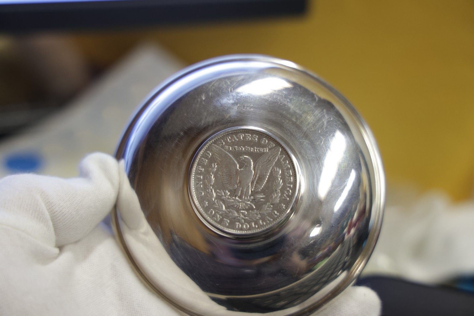 Antique Baldwin & Miller B&M 1901 S Morgan $1Sterling Bowl/Trinket Dish #762