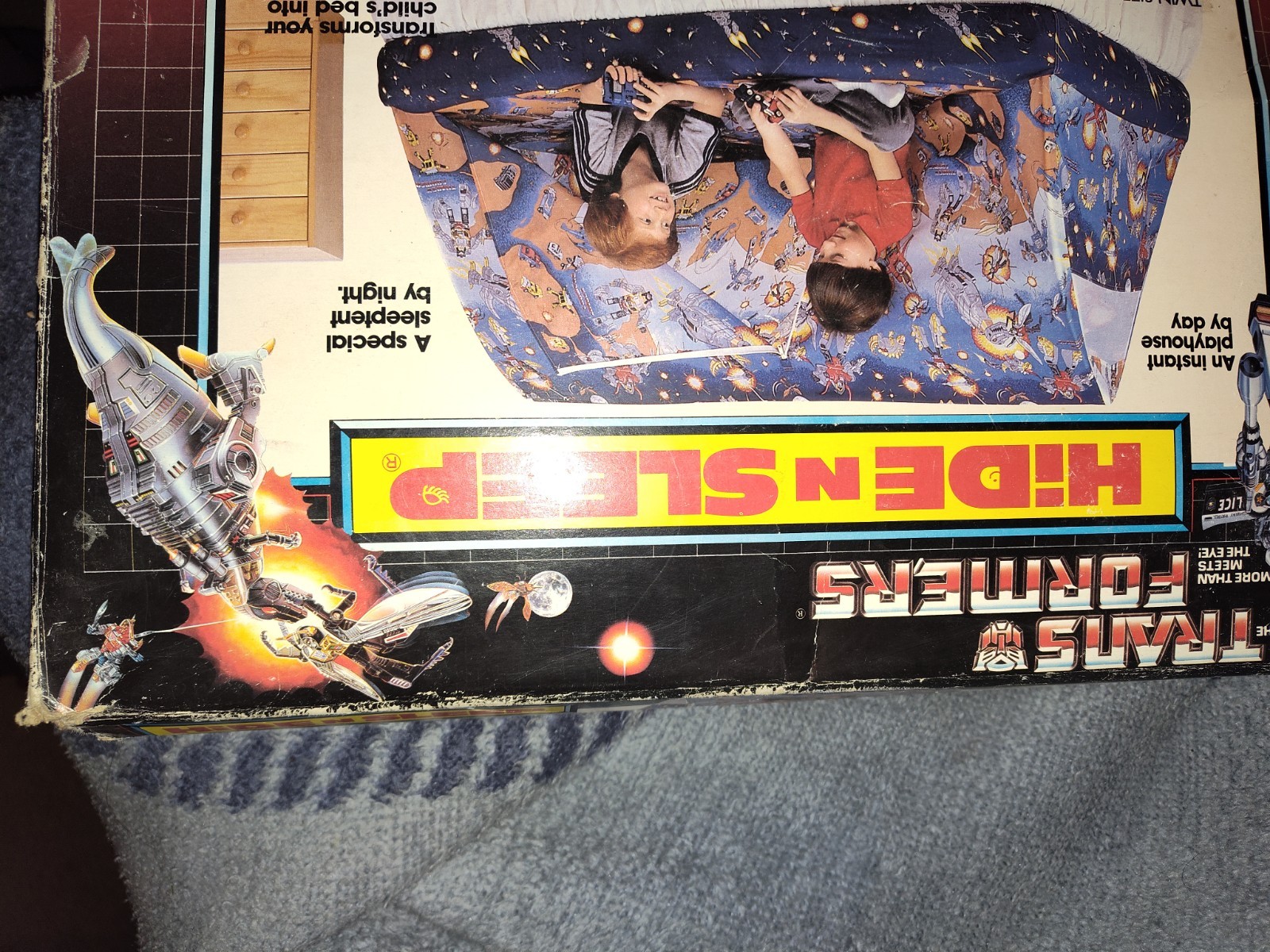 Transformers Hasbro Hide N Sleep Twin Bed Tent Cover In Box Vintage 1985 AS-IS