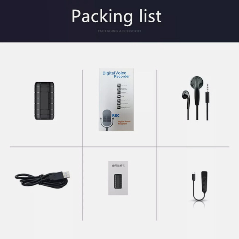 500 Hrs Mini Spy Voice Activated Recorder Digital Audio Magnetic 64GB MP3 Player