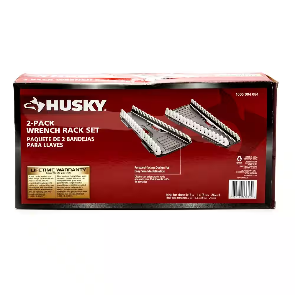 Husky 16-Piece Wrench Rack (2-Pack) | Racks Storage Metric SAE Reversible
