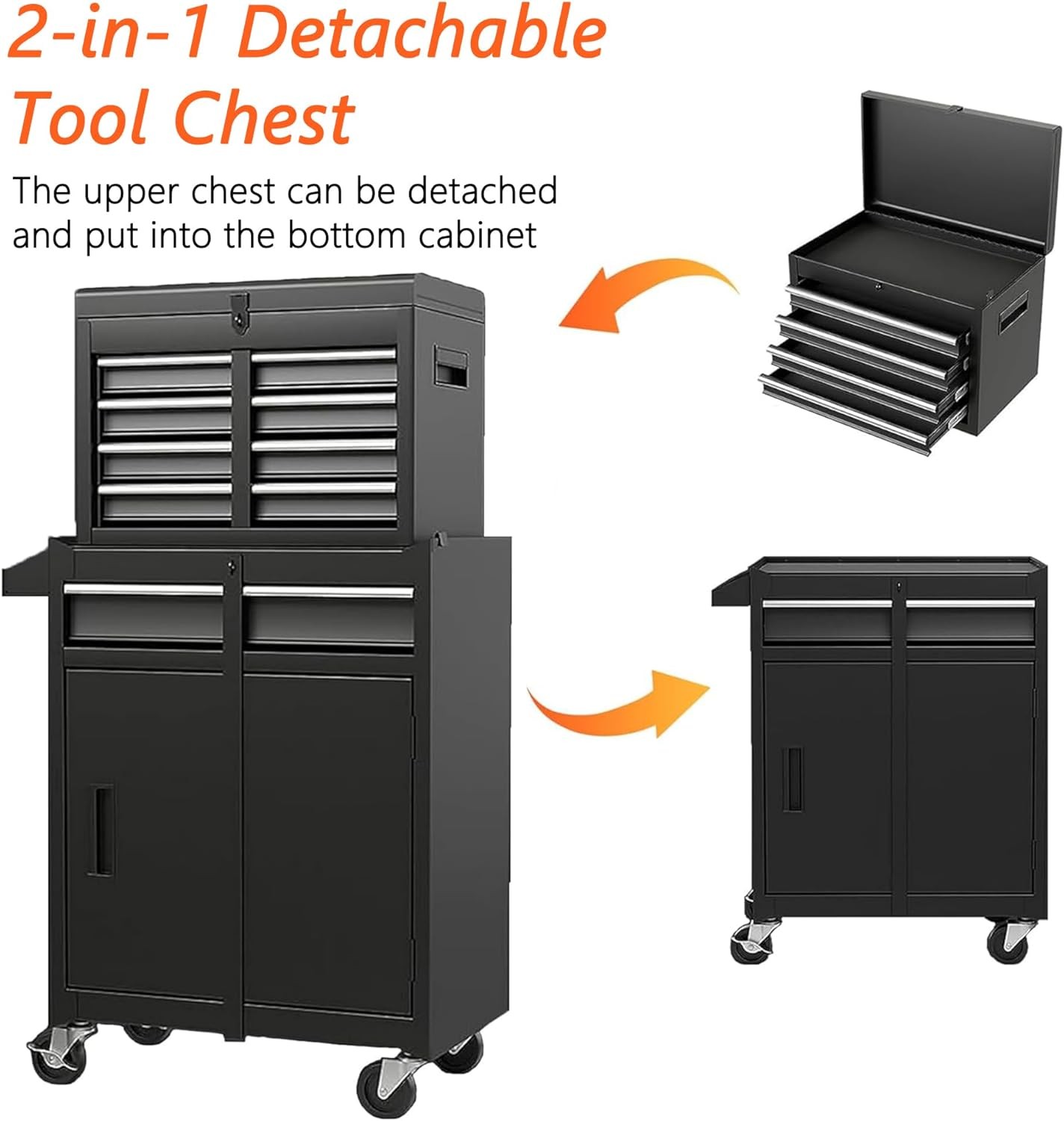 Rolling Tool Chest with Drawers Tool Organization Box Storage Cabinet for Garage