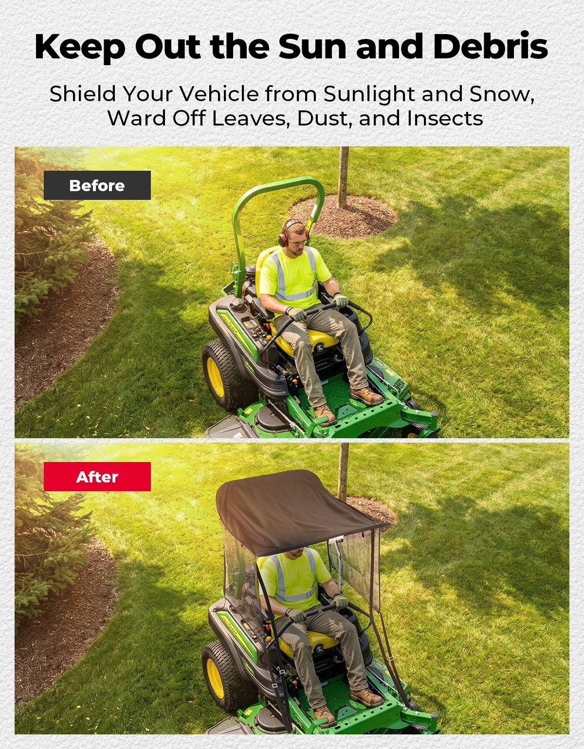 Zero Turn Lawn Mower Sun Shade Canopy for John Deere Cub Cadet Troy