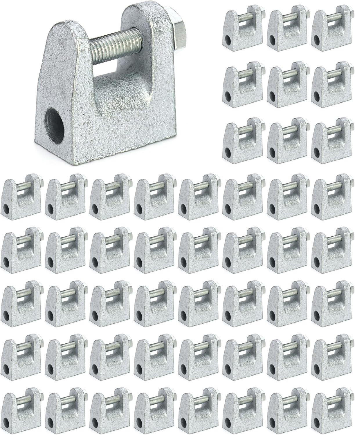 Beam Clamp, 50 Pcs 3/8" Zinc Plated Iron Safety Beam Clamp, 13/16" Jaw Opening