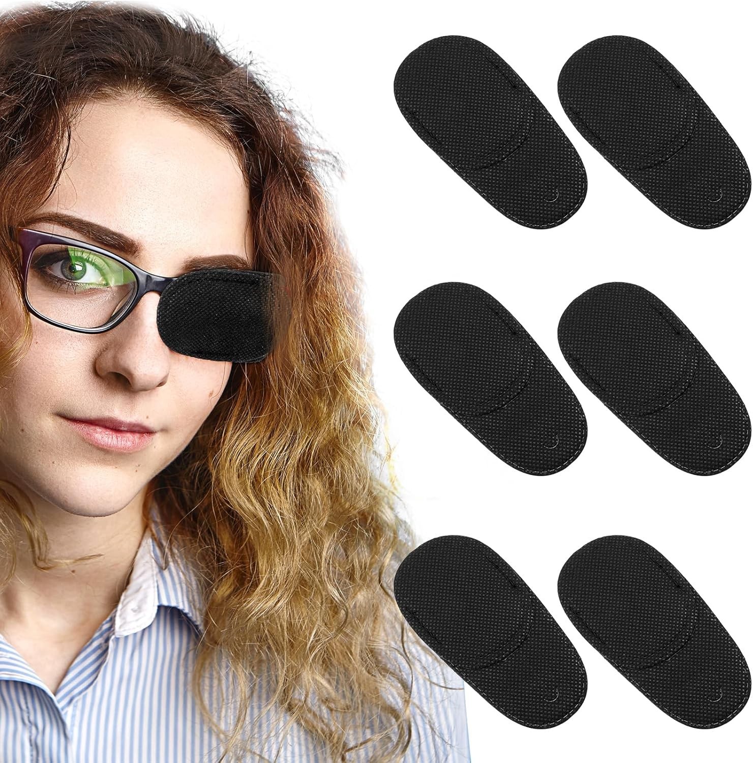 6PCS Eye Patches for Adults Kids, Medical Eye Patch for Glasses, Black, Soft...