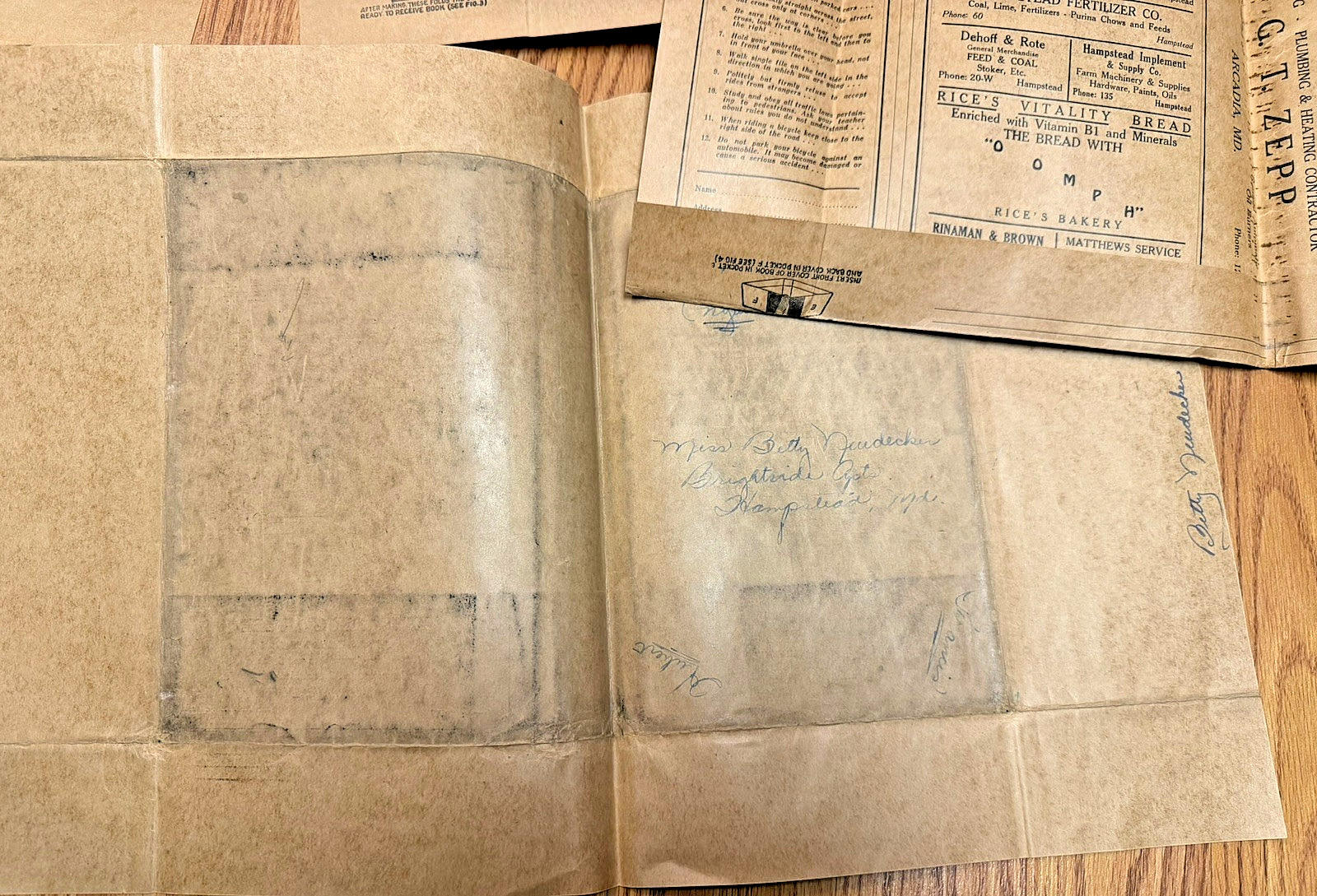 OLD LEES DRUG STORE WESTMINSTER MARYLAND COCA COLA BORDENS SCHOOL BOOK COVER LOT