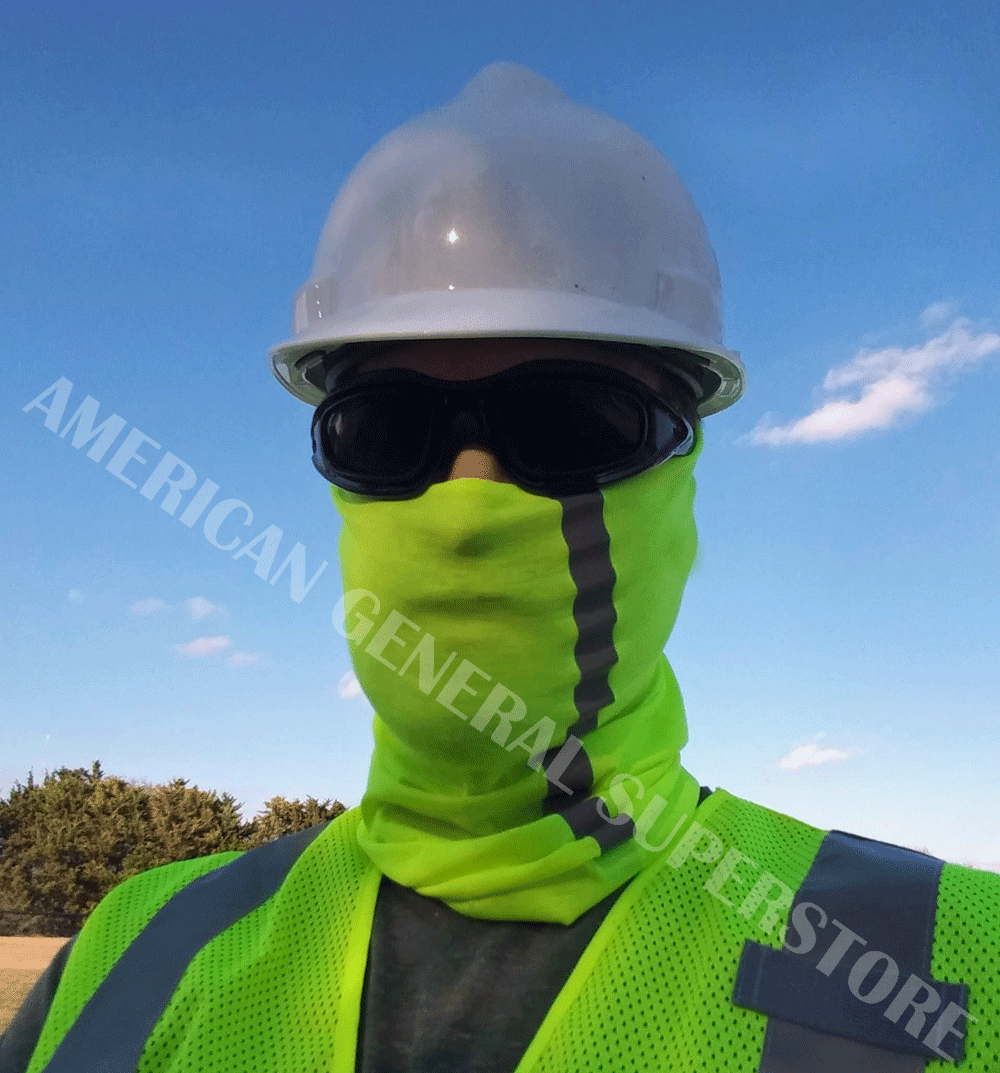 1 REFLECTIVE FACE MASK Sun Shield Neck Gaiter Headband Bandana Du Rag Skull Cap