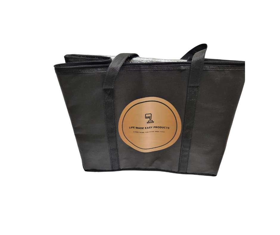 X-Large Reusable and Insulated Cooler Bag - Black (2-PACK)