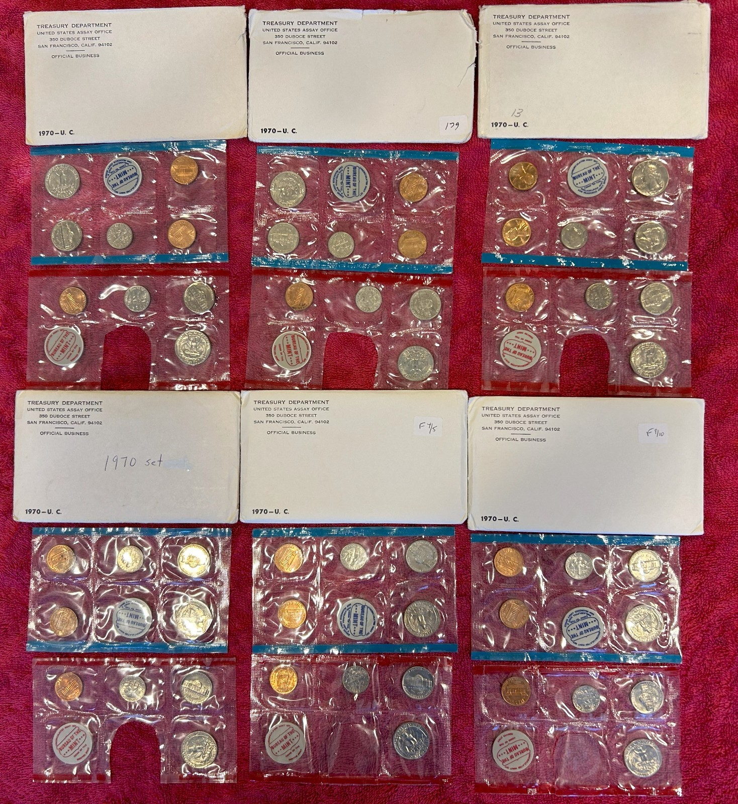 1970 Partial US Uncirculated Mint Sets (6)