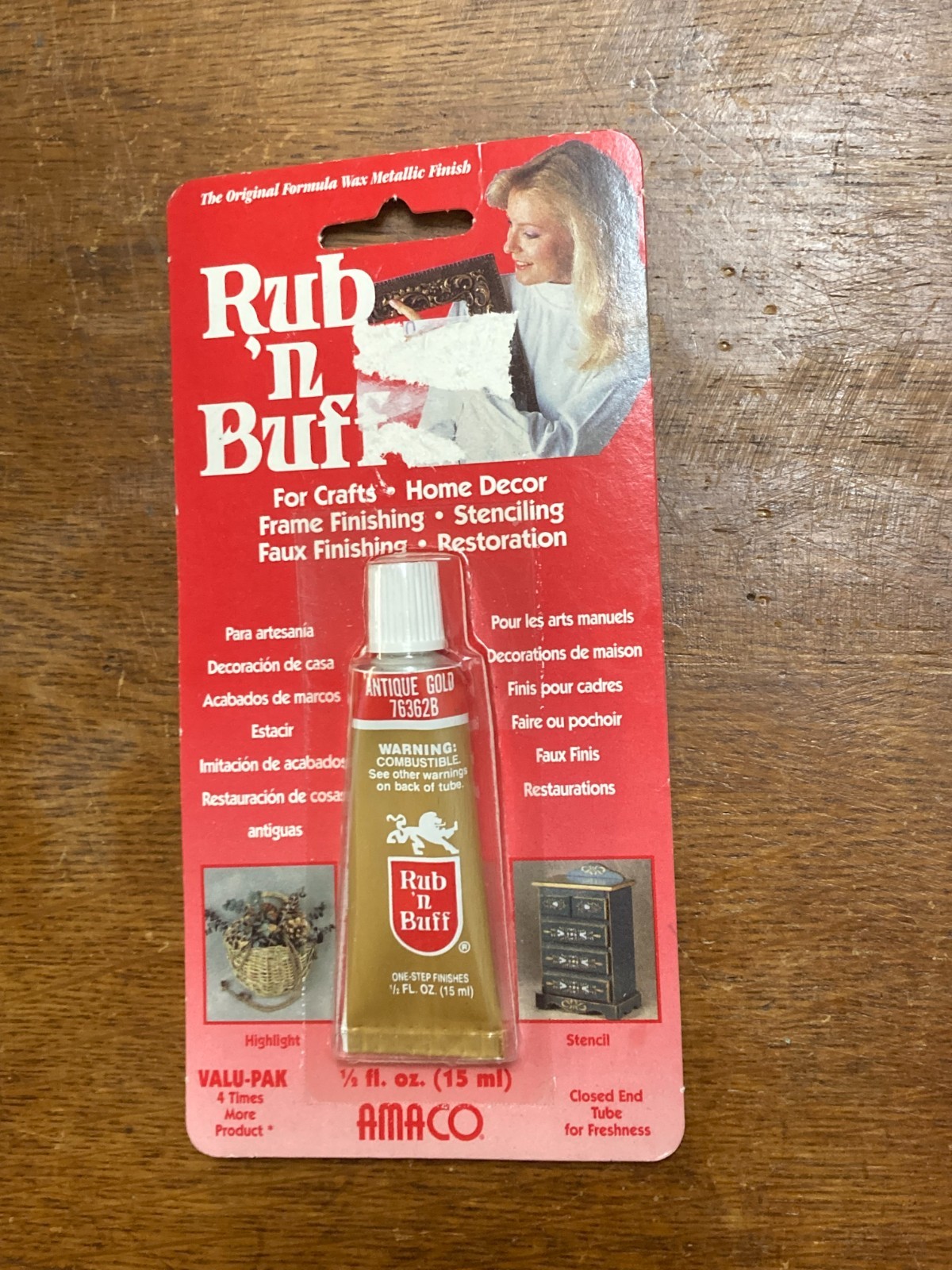 AMACO Rub ‘n Buff Metallic Wax – Gilding Finish for Furniture & Crafts – 15ml