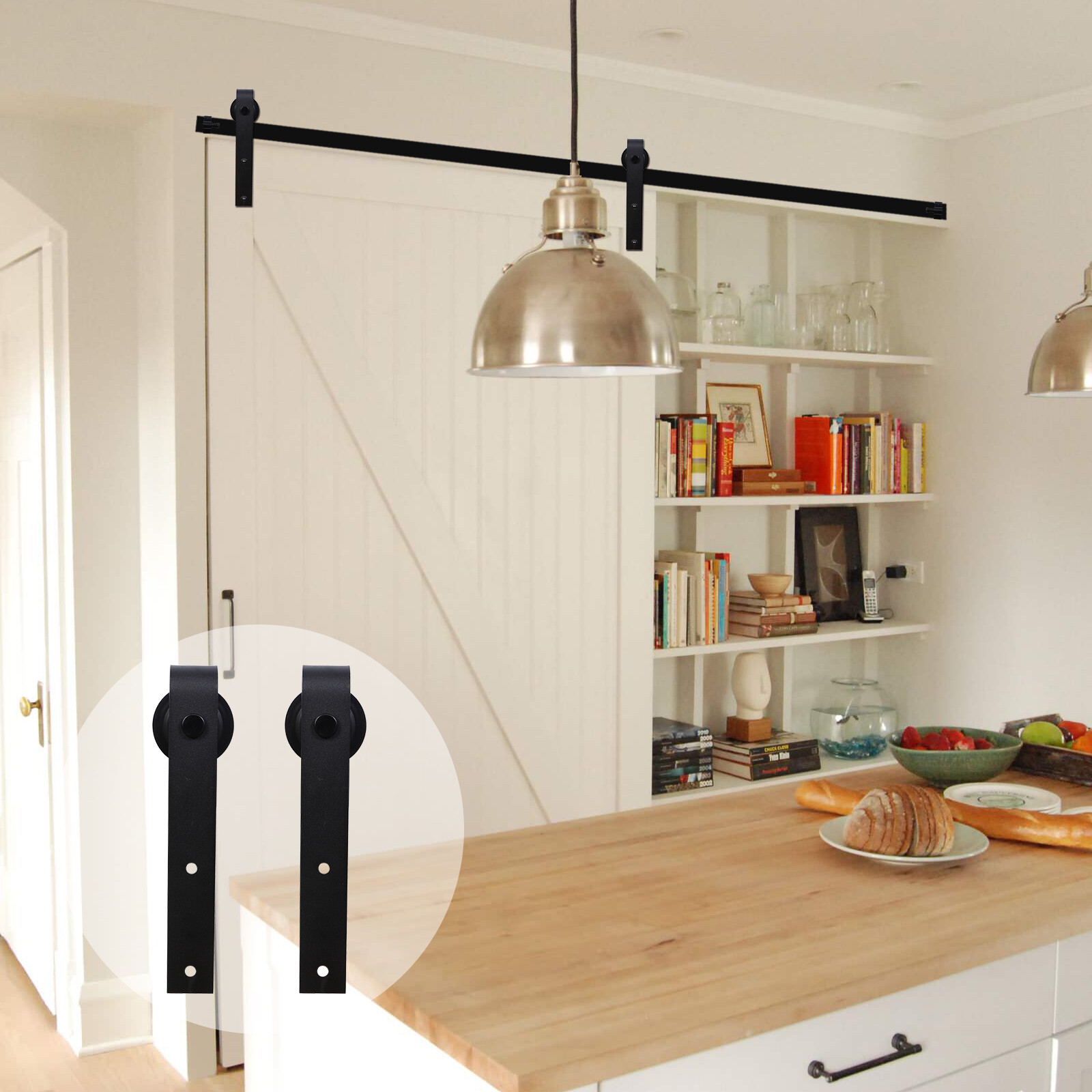 4-20FT Sliding Barn Door Hardware Closet Track Kit for Single/Double/Bypass Door