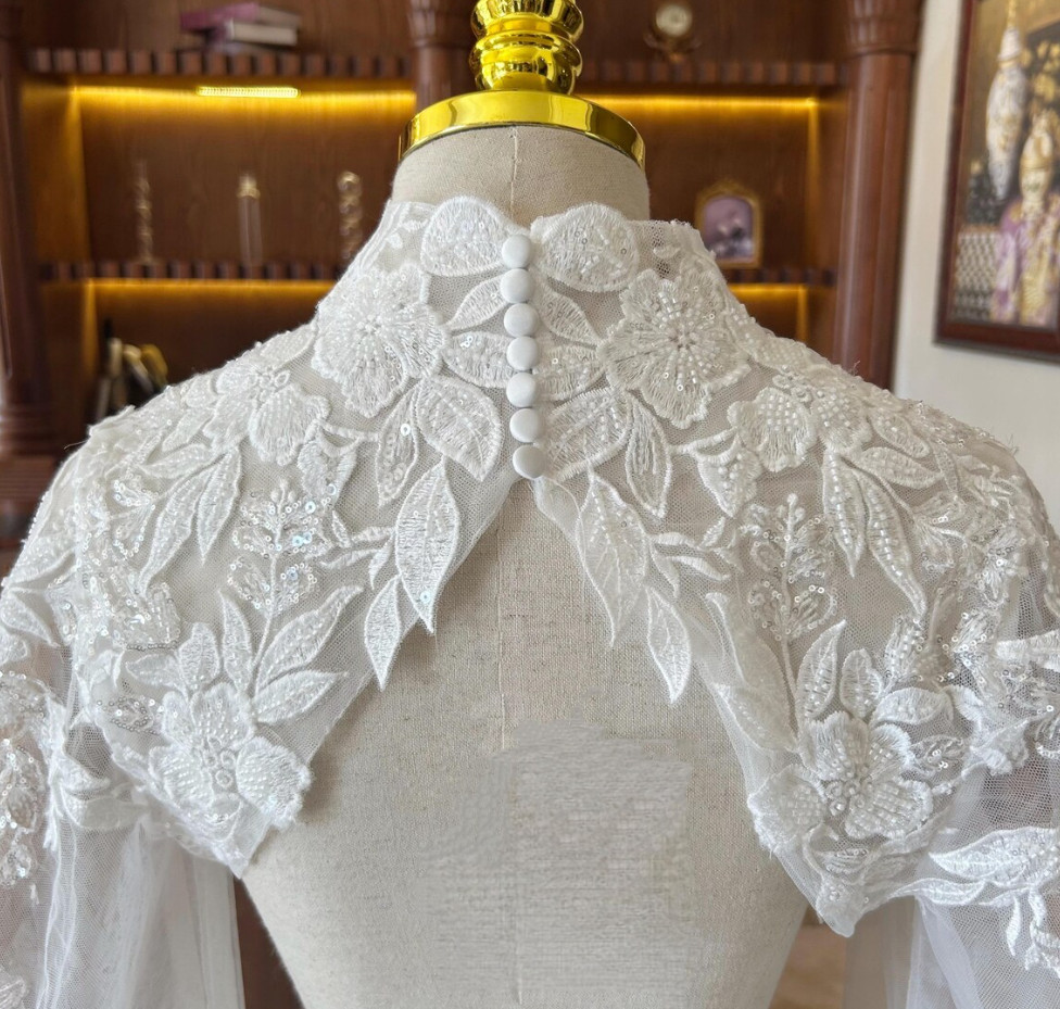 Long Sleeves Wedding Jacket for Bride Bolero Lace White Ivory Bridal Jackets