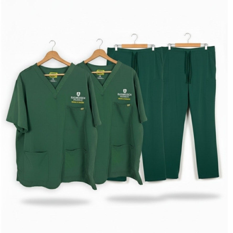 Lot(2) Medline Ave Mens Rasmussen Nursing Scrub Set Tops XL Pants L Straight Leg