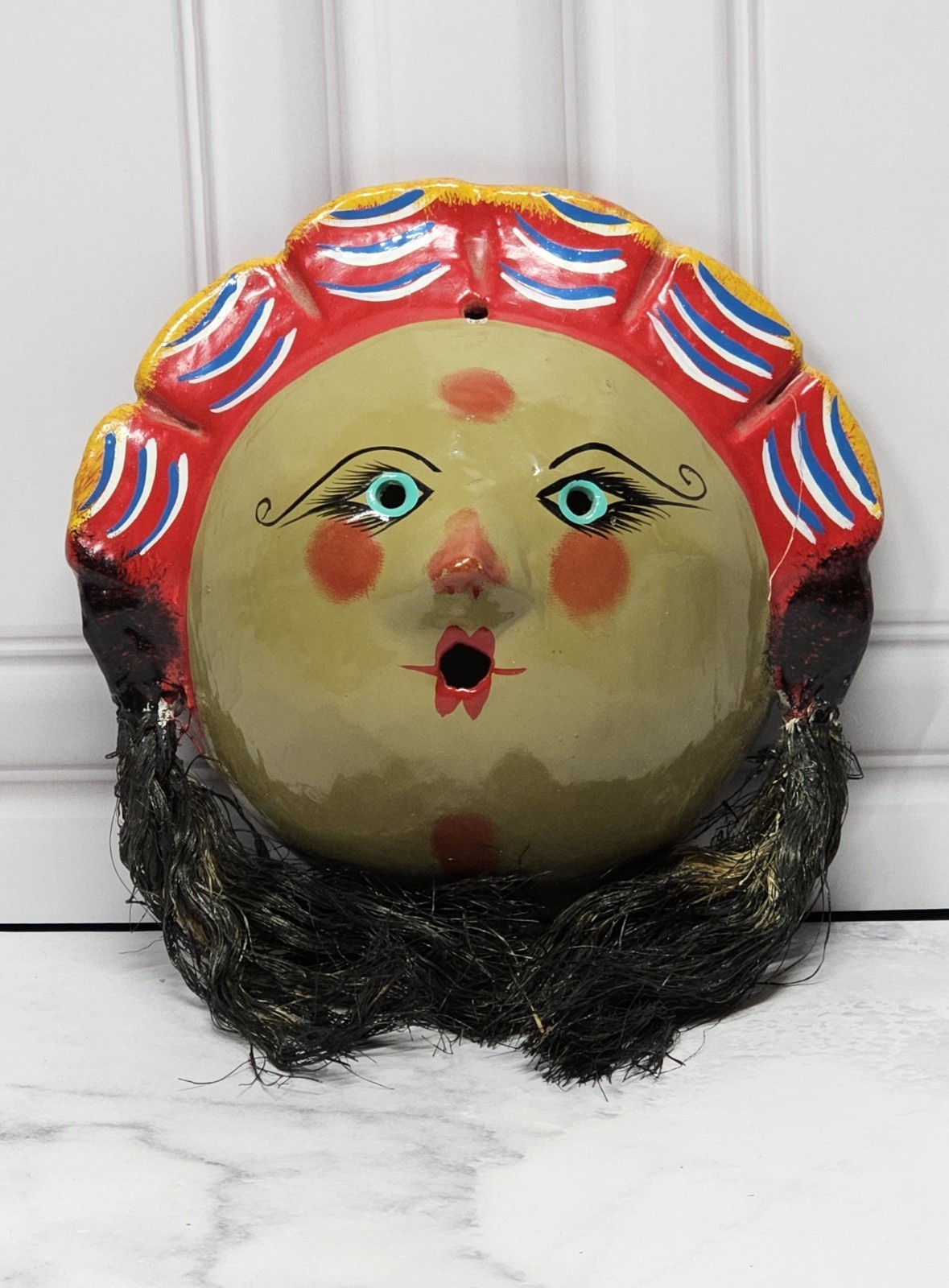 Hand Crafted Mexican Folk Art Coconut Mask
