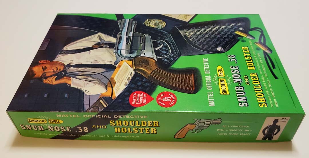 Mattel Shootin' Shell Snub Nose .38 Empty Box for Detective Gun & Holster Read