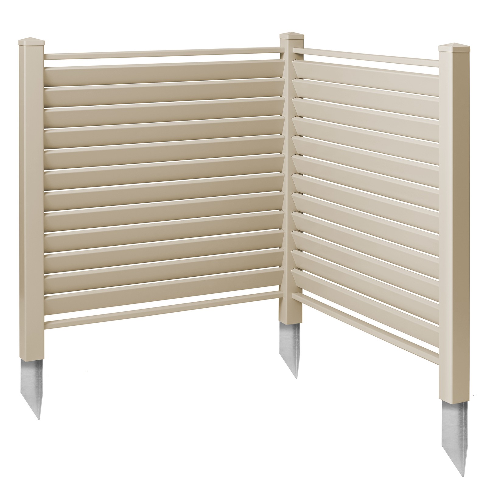 OPEN BOX - 48"x48" Louvered Privacy Screen Outdoor Fence for AC / Trash - Tan