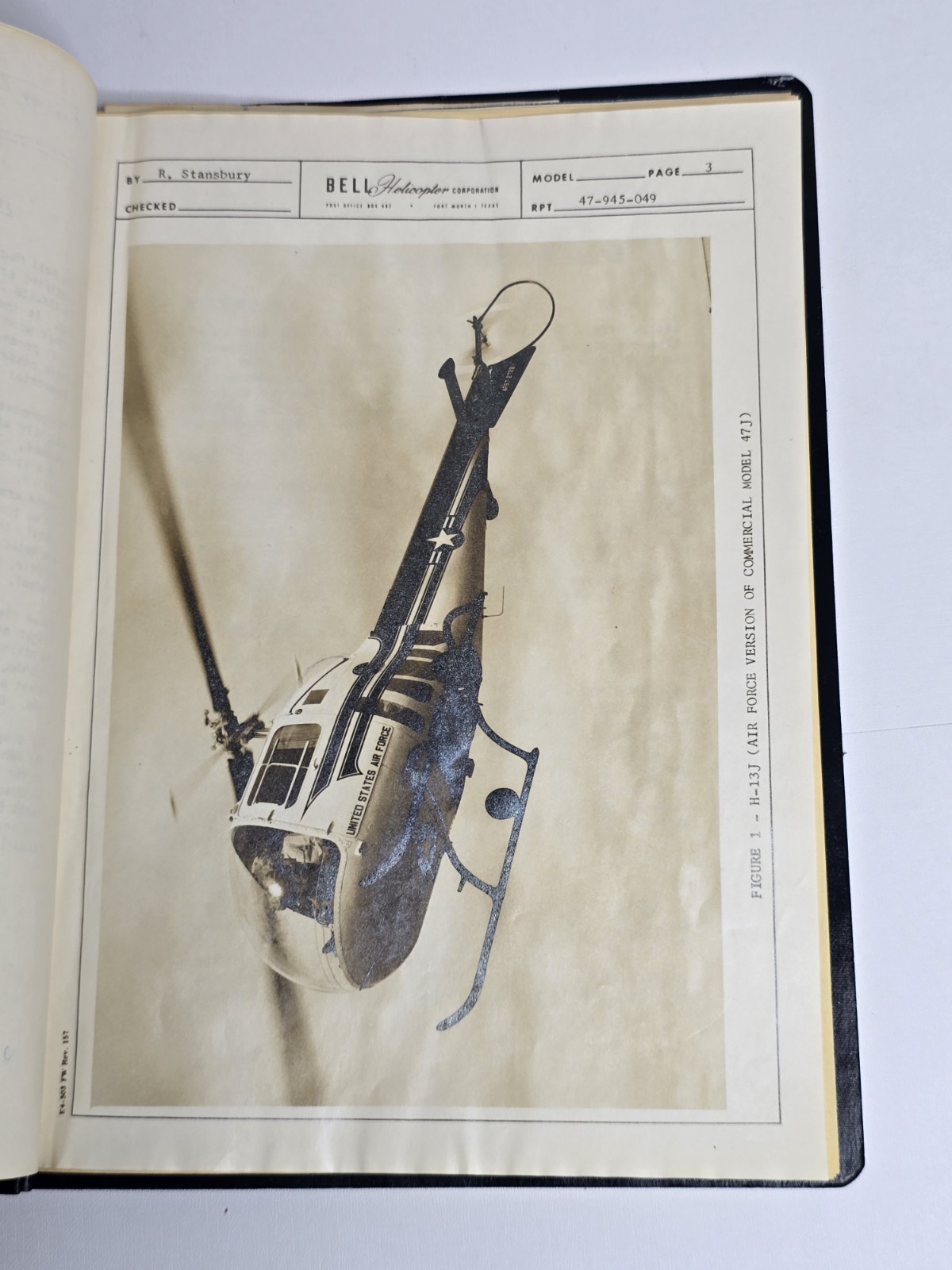 Rare 1958 Bell Helicopter Proposal Report 47-945-049 Jeffrey Evans Archive