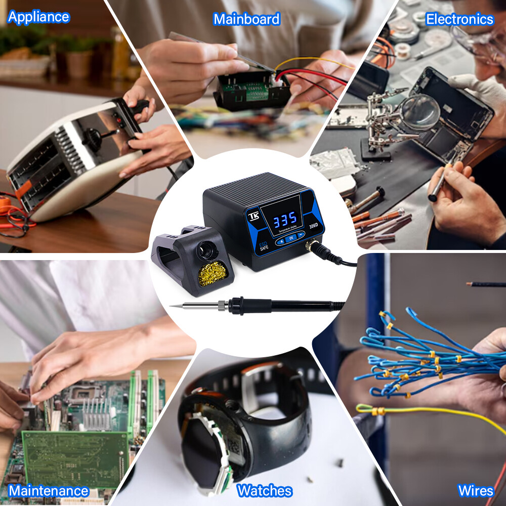 110V SMD Rework Soldering Station Iron Kit 60W Welding Tool Digital LED Display