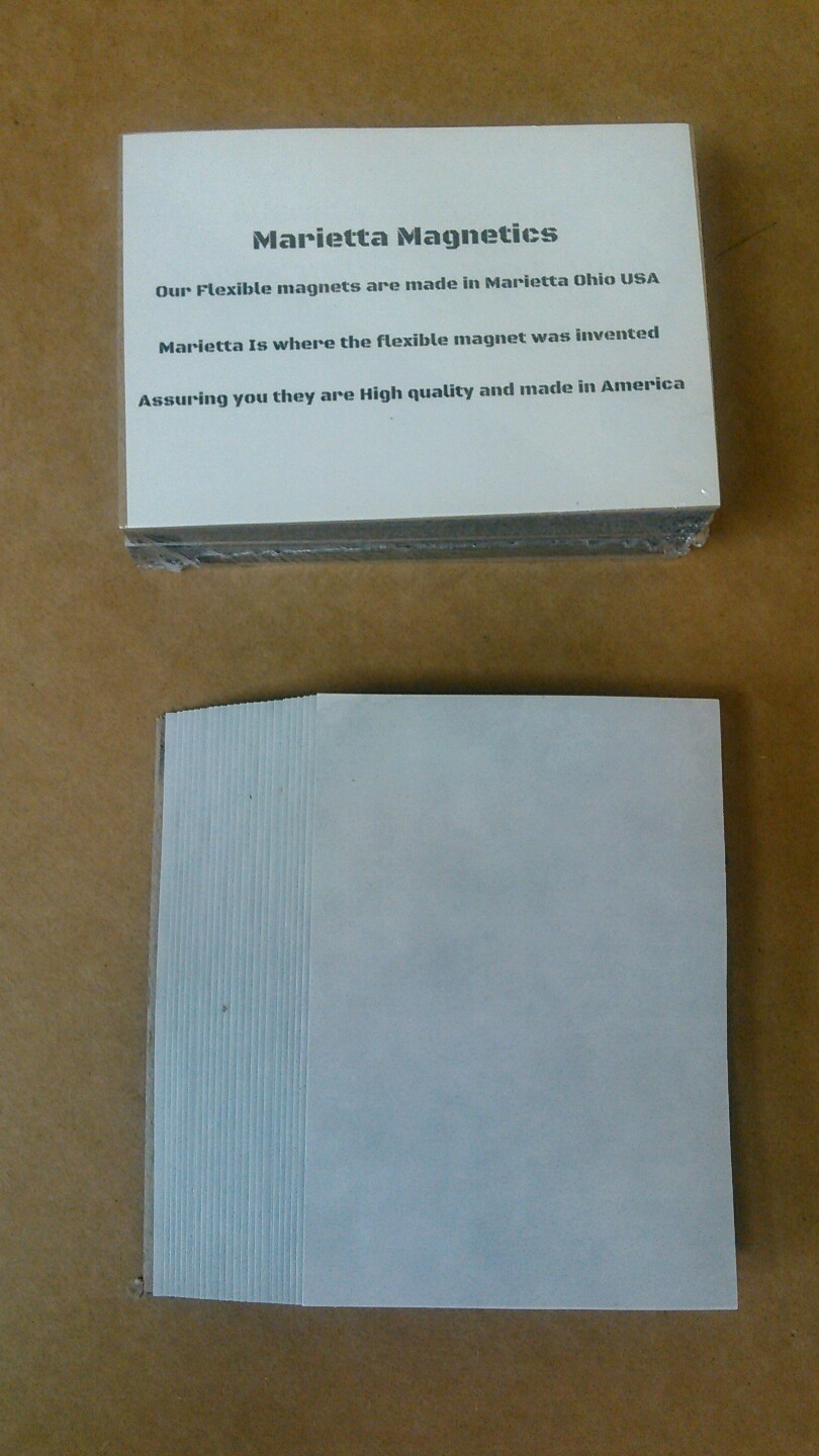 100 2.5 x 3.5 inch Flexible Magnets Self Adhesive Marietta Magnetics